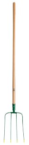 FOURCHE A FUMIER A DOUILLE 4 DENTS 30CM MANCHE BOIS 130 CM