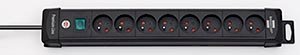 PNN8 - PREMIUM PLUS NOIR 8 PRISES 3M H05VV-F 3G1,5 AVEC INTERRUPTEUR