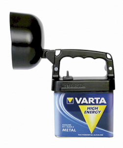 PROJECTEUR LED HP + 1 PILE ALCALINE METAL VARTA