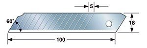 LAME DE CUTTER ENDURA BLADE 18 MM BTE 10