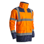 KETA PARKA MATELASSÉE POLYSTER HI-VIZ ORANGE/MARINE, XS