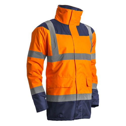 KETA PARKA MATELASSÉE POLYSTER HI-VIZ ORANGE/MARINE, XS