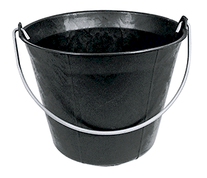 SEAU PLASTIQUE NOIR ANSE RONDE 11L