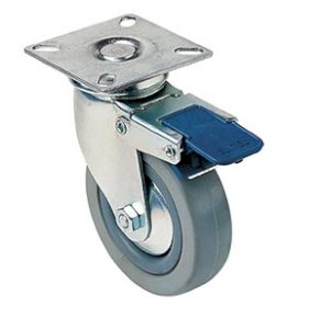 ROULETTE DE COLLECTIVITE NOVOPLEX A PLATINE PIVOTANTE A FREIN DIAM50 40KG