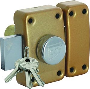 VERROU CITY 25 A BOUTON ET CYLINDRE 45MM S'ENTROUVRANT