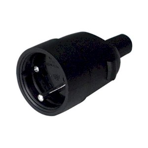 FICHE FEMELLE CAOUTCHOUC 2P+T 16A 250V