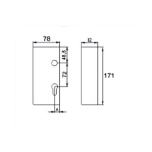 BOITIER DE SERRURE ACIER POUR PROFIL DE 40MM
