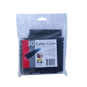 CALES COINS SECABLES PVC NOIR 100X20X8MM SACHET 30 PCS