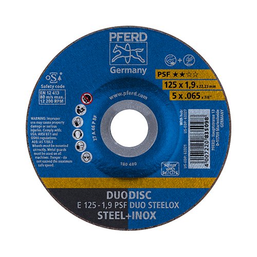 DISQUE DUODISC E 125-1,9 A 46 PSF-INOX (BTE 10)