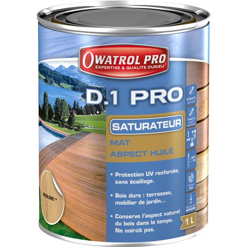 SATURATEUR BOIS DUR D1 PRO INCOLORE 1L