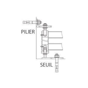 JEU DE PIVOTS REGLABLE TYPE 100 AVEC CHEVILLES